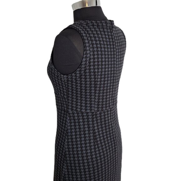 Banana Republic Sz 10 Houndstooth Soft Knit Sheath Bodycon Empire Dress - Picture 10 of 15